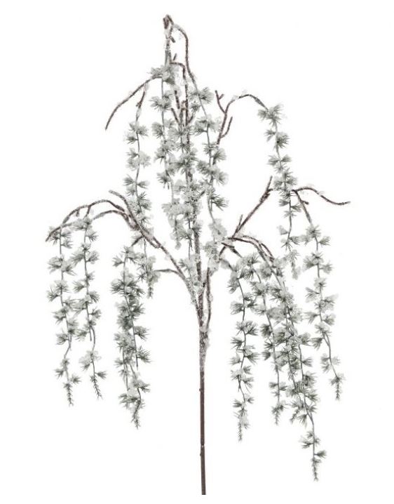 46" Clear Hanging Iced Branch