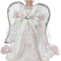 16" White & Silver Fabric Angel Tree Topper