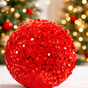 6" Red Sequin Ball Ornament