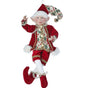 17" Red & Gold Sequin Bendable Elf