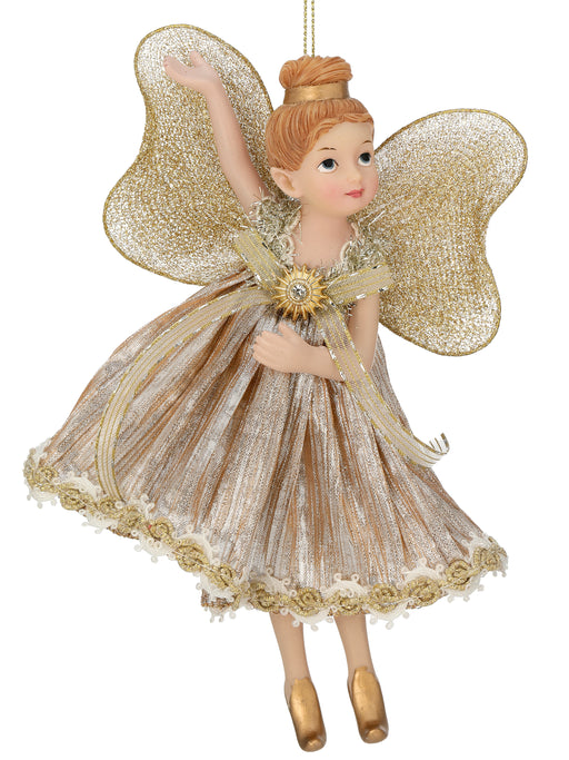 7" Champagne Fairy Fabric Ornament