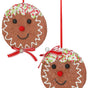 5" Gingerbread Face Assorted Ornament