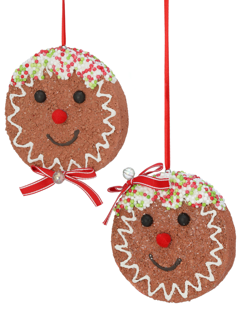 5" Gingerbread Face Assorted Ornament