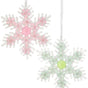 6" Pastel Pink & Green Snowflake Assorted Ornament