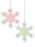 6" Pastel Pink & Green Snowflake Ornament