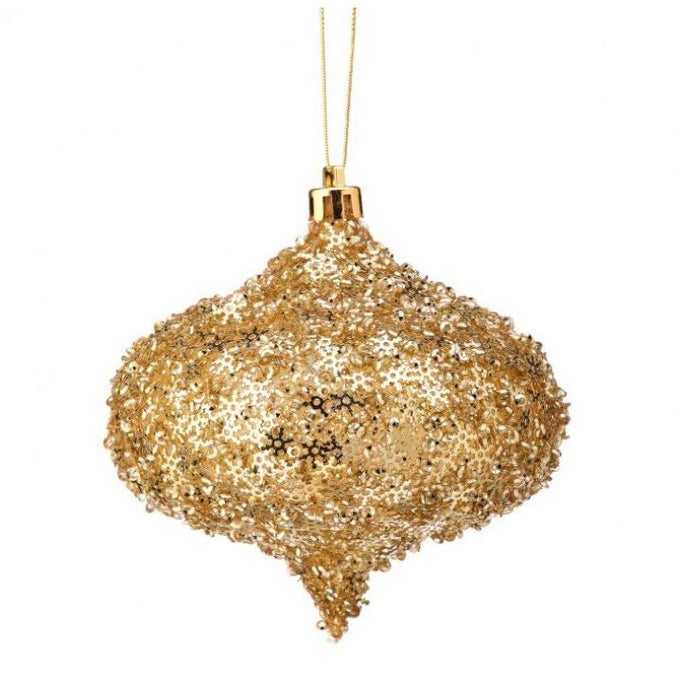 4" Gold Snowflake Onion Ornament