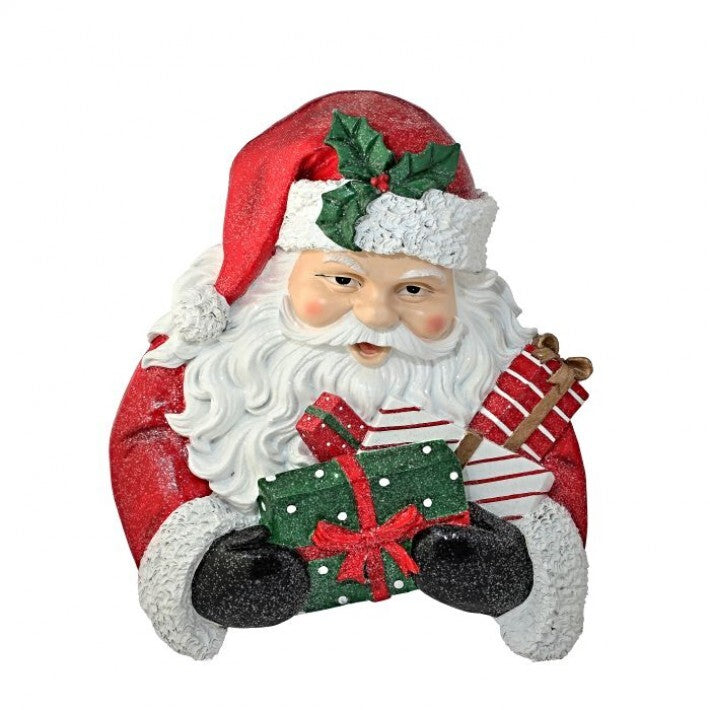 15" Santa With Presents Wall Decor