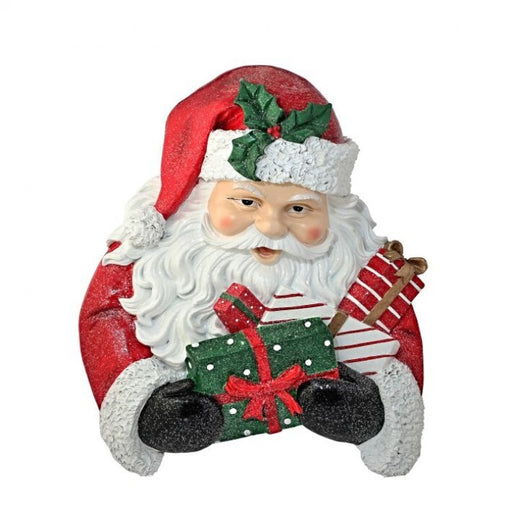 15" Santa with Presents Wall Plaque