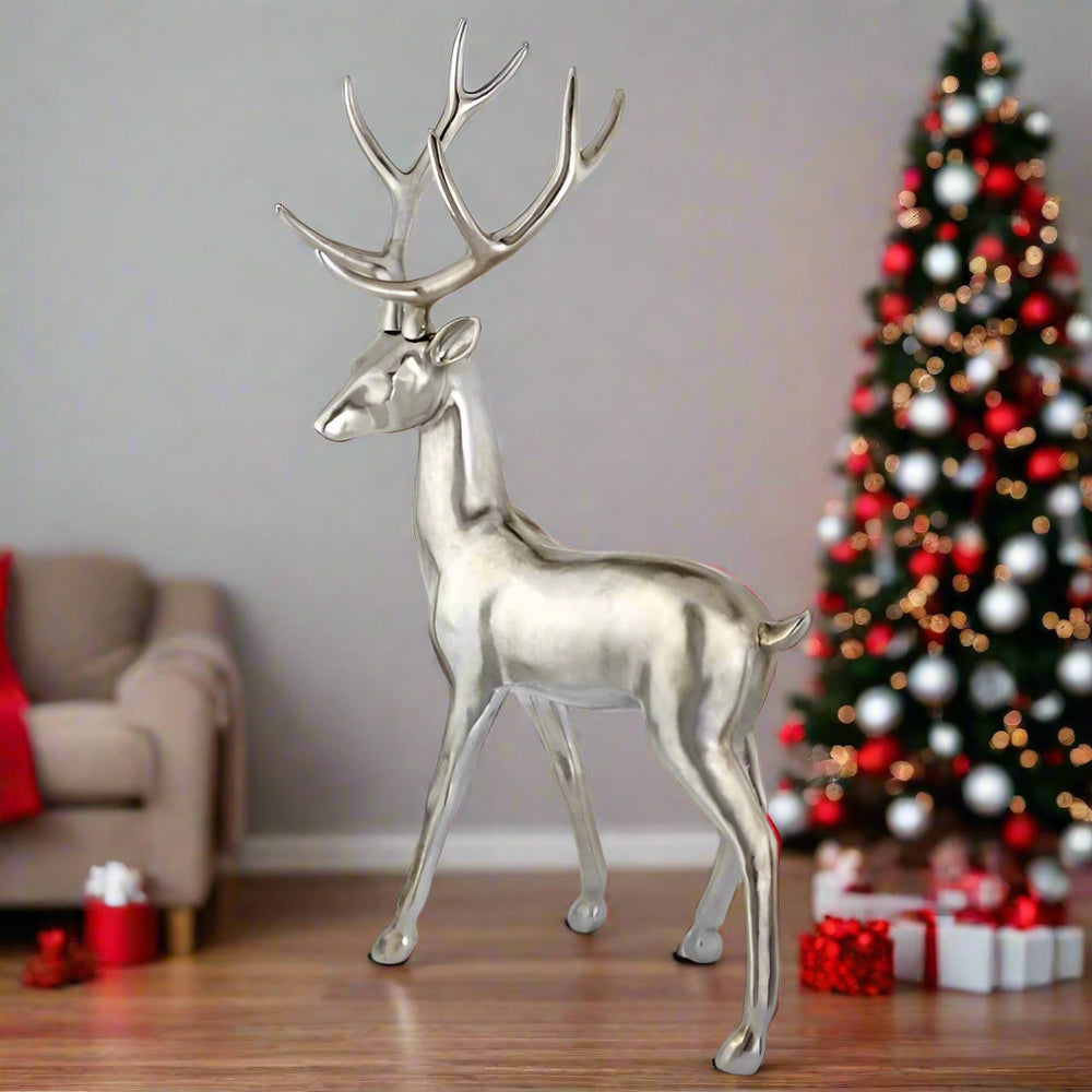 5 FT Silver Standing Deer