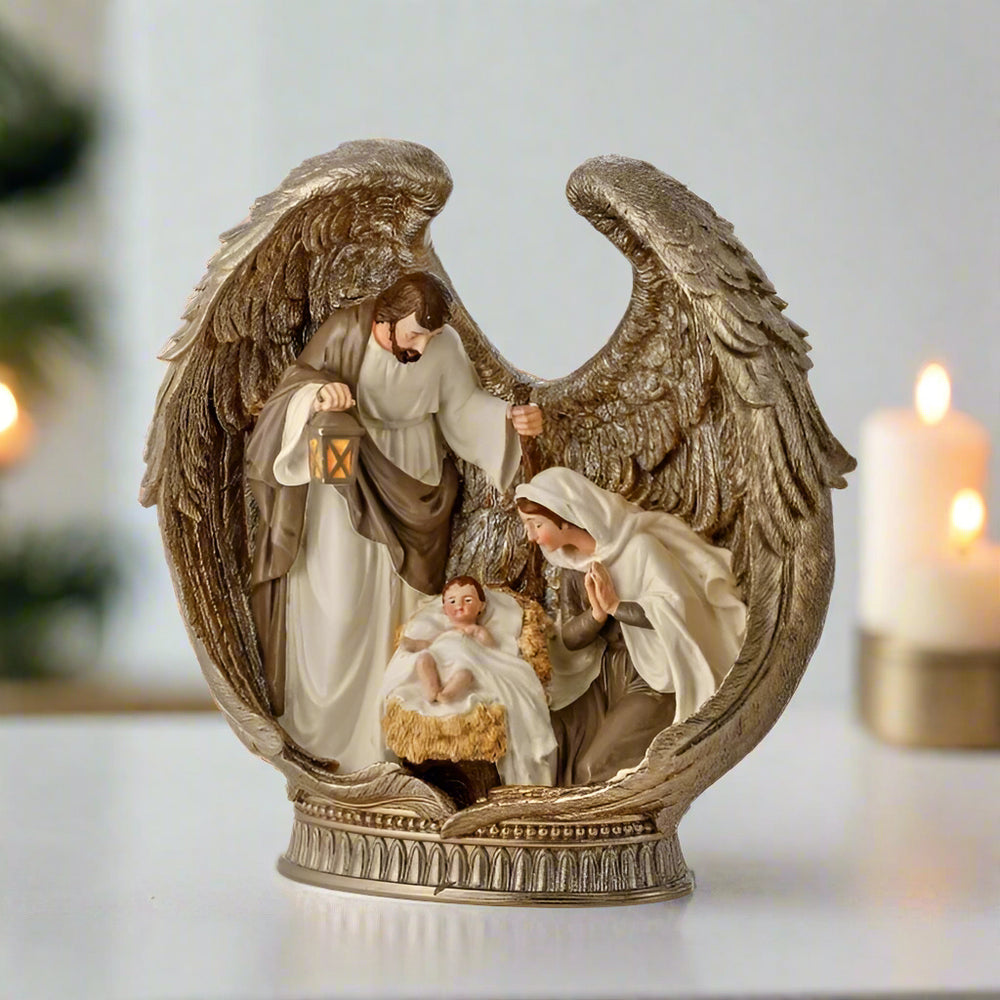 12" Holy Family in Angel Wings