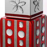 28" Red & Silver Gift Box Stack