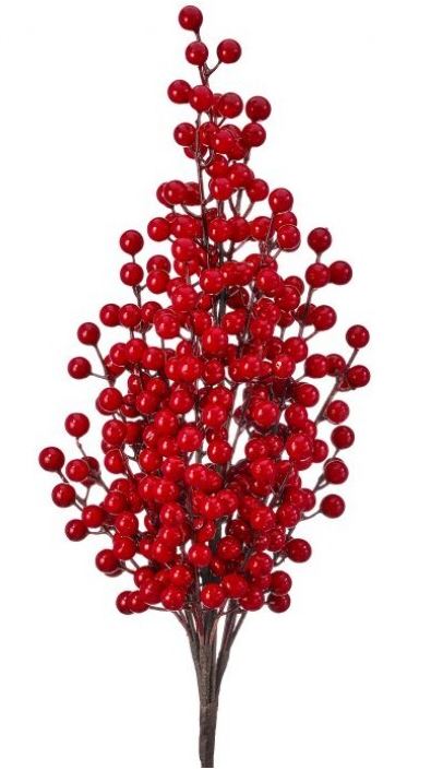 27" Red Spray Berry Branch