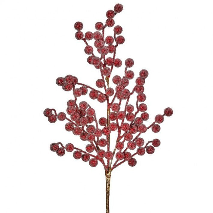 29'' Burgundy Glitter Metallic Berry Spray
