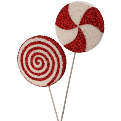 26" Red & White Lollipop With Glitter