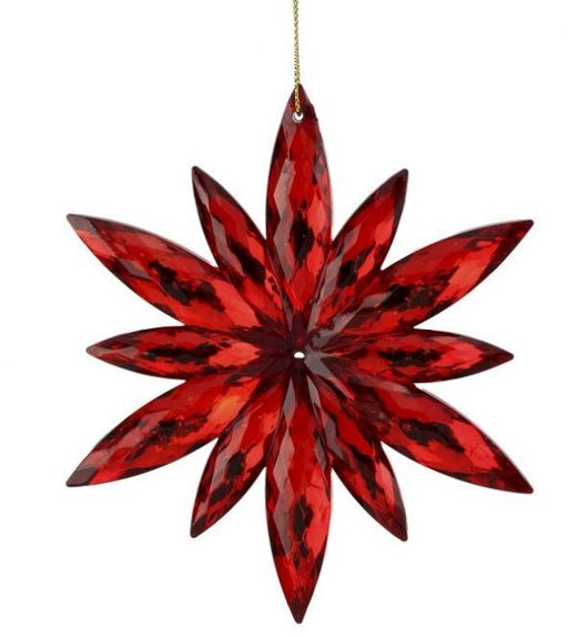 4" Red Jewel Poinsettia Ornament