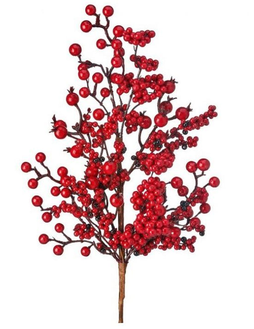 24" Red Berry Spray