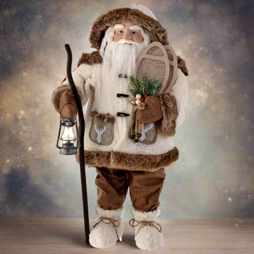 3 FT Winter Chalet Santa With Snow Shoe