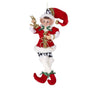 15" Checkered Pixie Elf Ornament With Trumpet