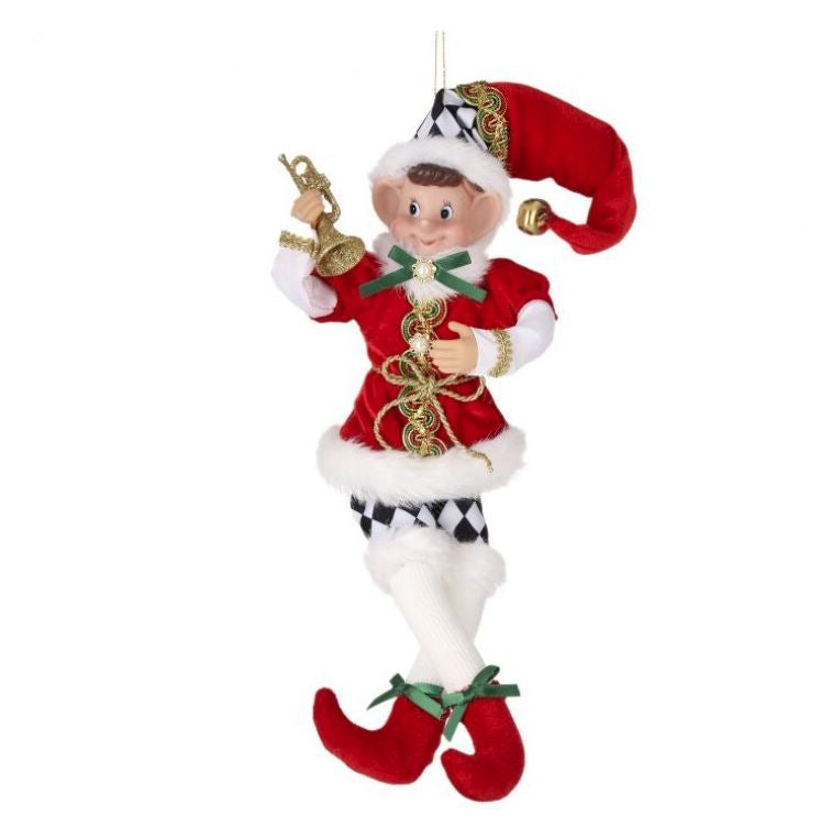 15" Red, White, & Black Checkered Elf