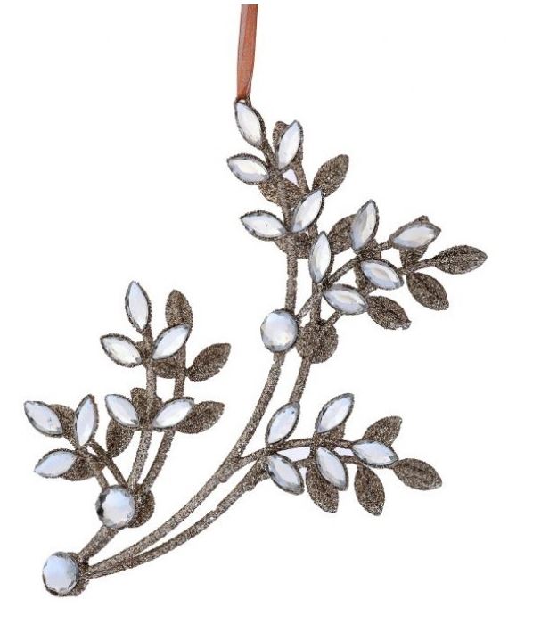 9" Gold Jewel Branch Ornament