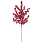 22" Red Iced Glitter Berry Spray
