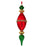 13.5" Red & Green Finial Ornament