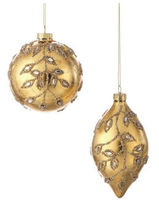 4"6" Gold Ball Finial Assorted Ornament