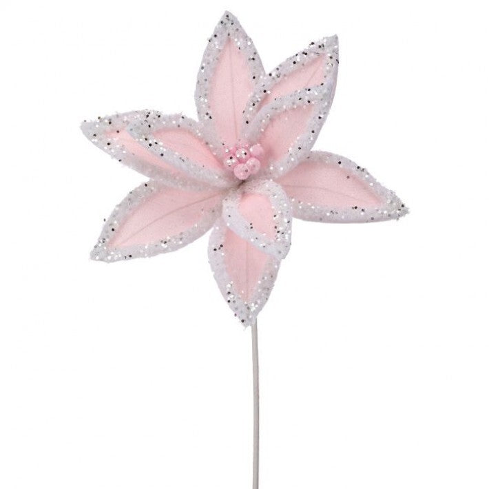 22" Winter Freeze Poinsettia Stem