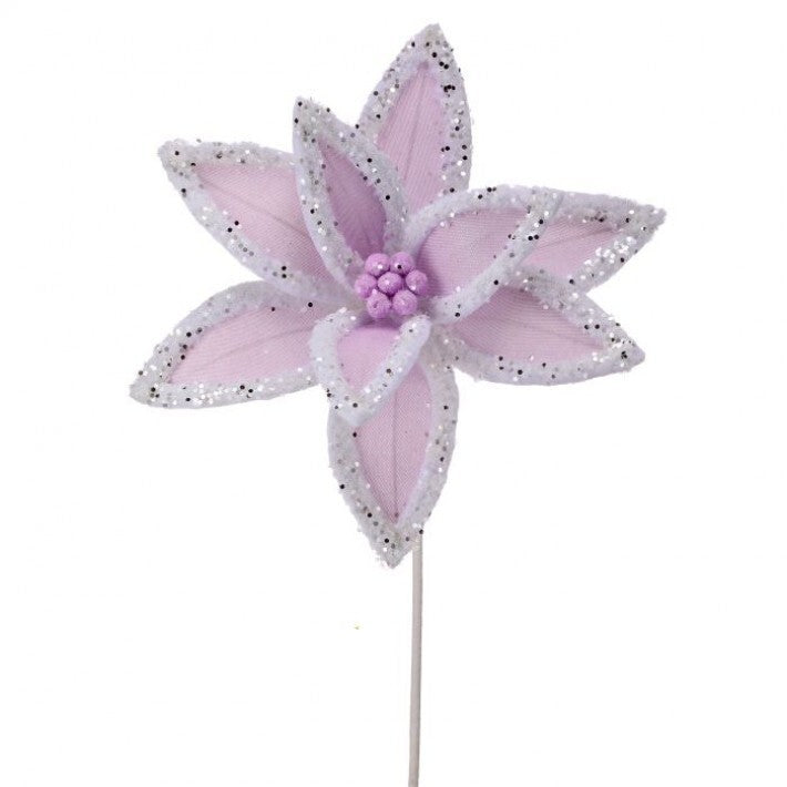 22" Winter Freeze Poinsettia Stem