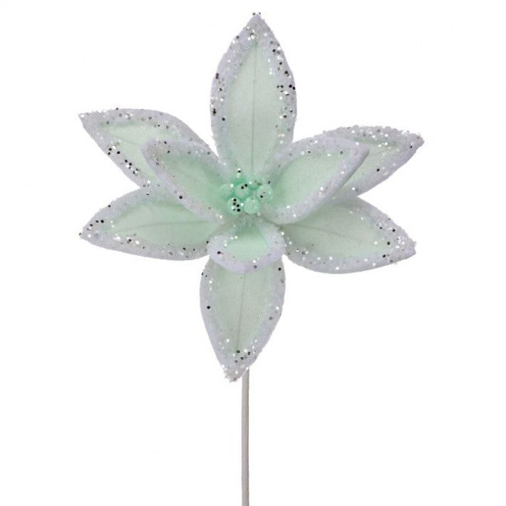 22" Winter Freeze Poinsettia Stem