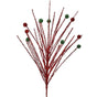 30" Red Glitter Burst Stem