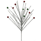 30" Silver Glitter Burst Stem