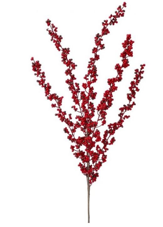 34" Red Mini Berry Spray