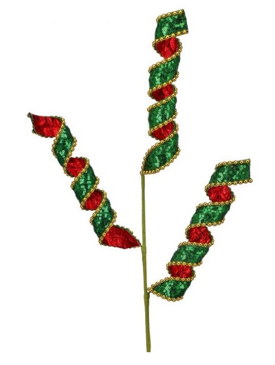 29" Red Green Gold Curl Spray