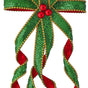 20" Metallic Red Green Gold Sequin Bow