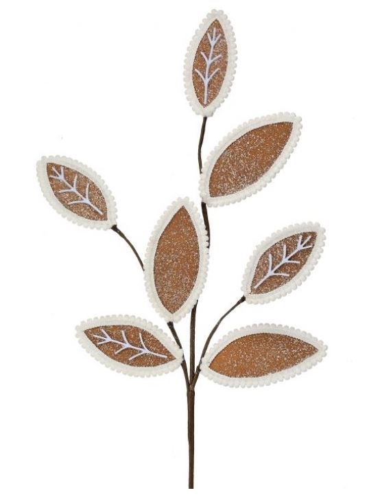 31" Gingerbread Leaf Spray