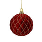 6" Burgundy & Gold Velvet Ball 2 Pack