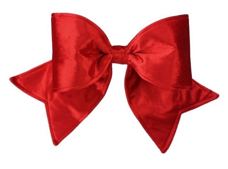 16" Outdoor UV-Resistant Padded Red Velvet Bow
