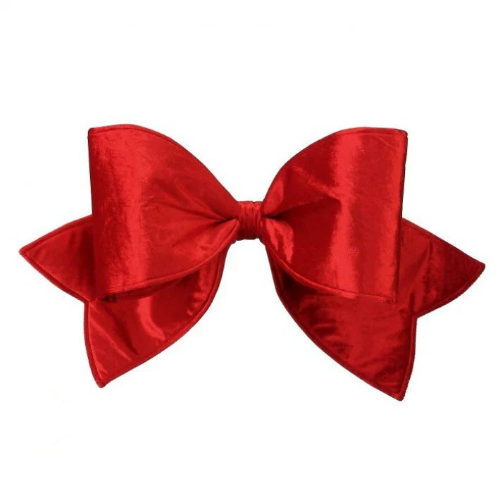 24" Outdoor UV-Resistant Padded Red Velvet Bow