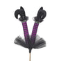 18" Purple Witch Legs Pick With Black Stripes