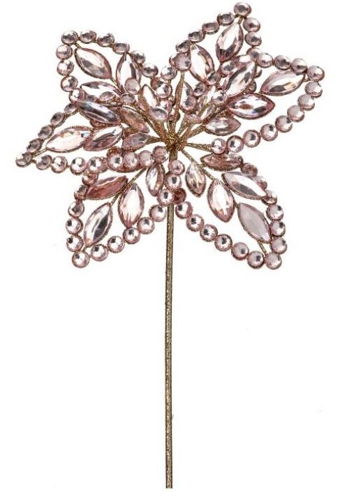 18" Pink Jewel Flower Stem