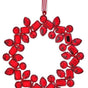 5" Red Jewel Wreath Ornament