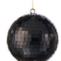 6" Black Disco Mirror Ball Ornament