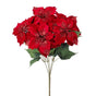 18" Red Glitter Poinsettia Bush