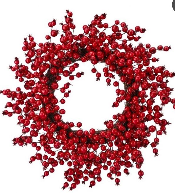 24" Red Berry Ridge Wreath