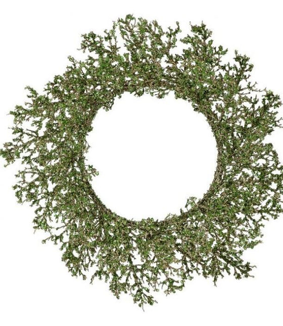 2 FT Green Glitter Spray Wreath