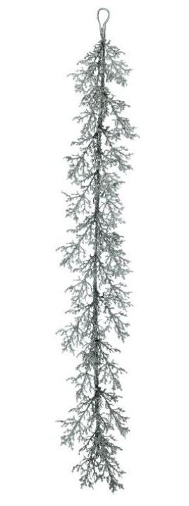 5 FT Silver Glitter Spray Garland