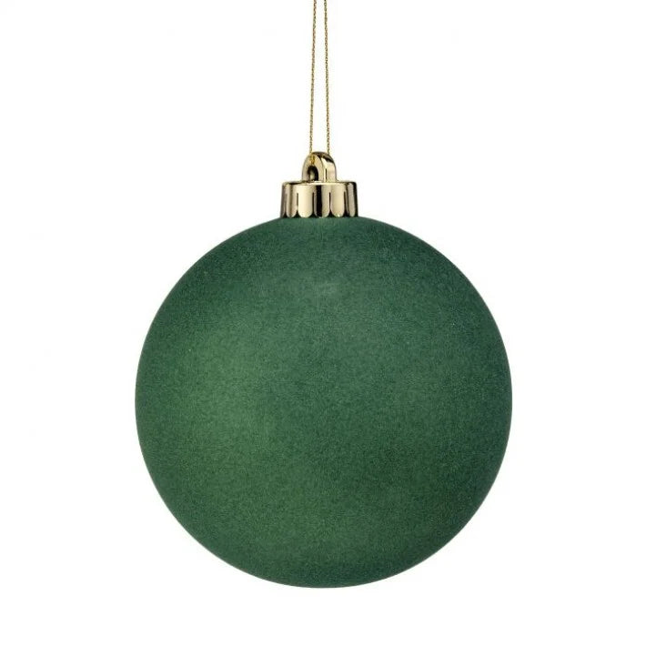 5" Green Velvet Ball Ornament