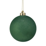 5" Green Velvet Ball Ornament Set Of 3