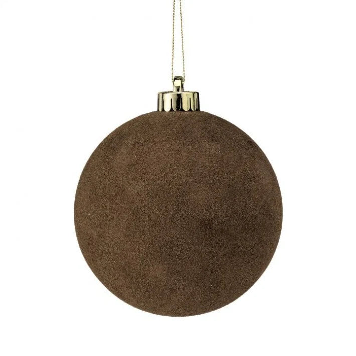 5" Brown Velvet Ball Ornament